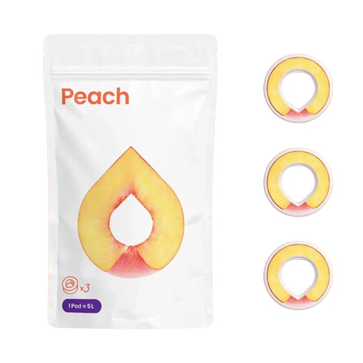 Duft-Pods Original für Air Up Flasche mit erfrischendem Pfirsich-Geschmack - 0 Zucker, 0 Kalorien nur natürliches Aroma - 3x Air Up Pods für 15L Wasser mit Geschmack durch Duft