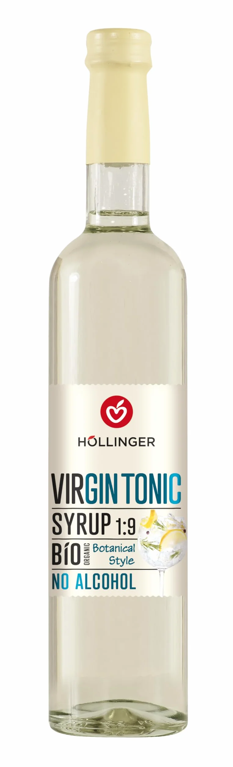 Höllinger Bio Cocktailsirup Virgin Tonic - Vegan, 3x500ml Glas Flasche - alkoholfreier Cocktail