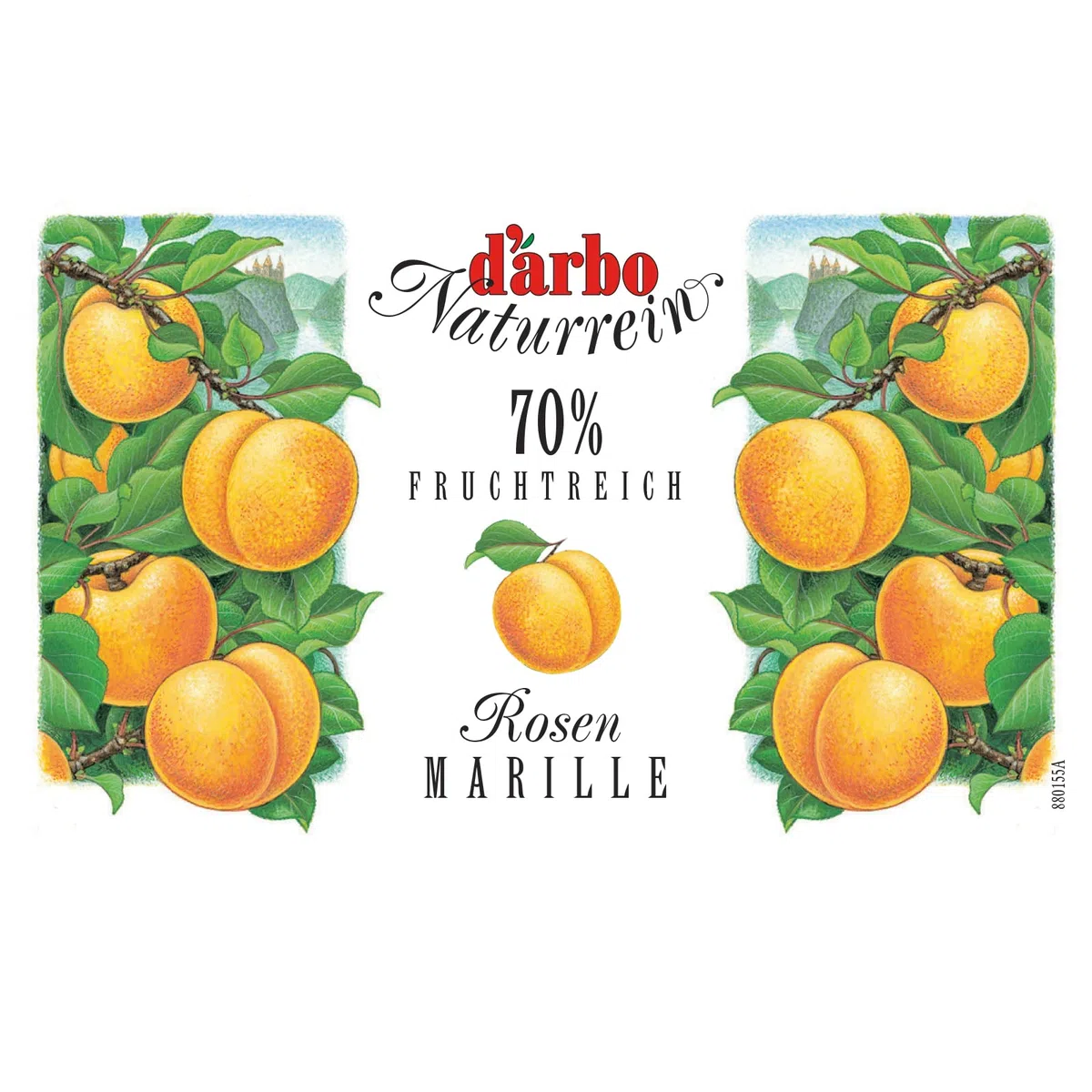 Darbo Fruchtreich Marille Aprikose Fruchtaufstrich 6x200g – 70% Fruchtanteil, Naturrein Aprikosen Marmelade ohne Konservierungsstoffe, ideal für Frühstück, Desserts, Joghurt & Backen