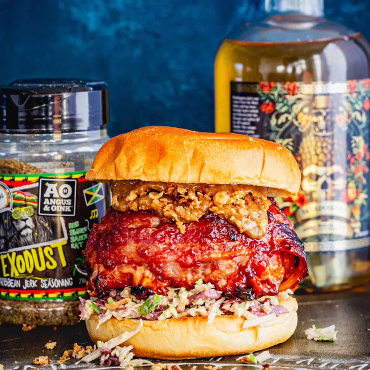 Angus & Oink Exodust Caribbean heißes Jerk -Gewürz | Perfekt für Ruck Chicken, Schweinefleisch, Fisch & mehr | Fruchtiges und würziges Salsa -Paarung | Glutenfrei, veganfreundlich | 230g