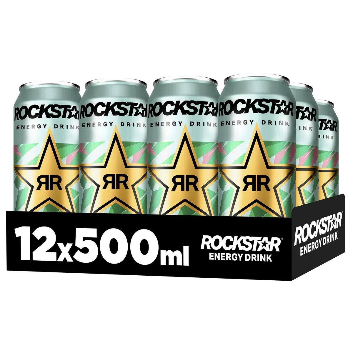 Rockstar Energy Drink Watermelon Kiwi Geschmack - Zero Sugar - Koffeinhaltiges Erfrischungsgetränk ohne Zucker für den Energie Kick, EINWEG (12 x 500ml) (Verpackungsdesign kann abweichen)