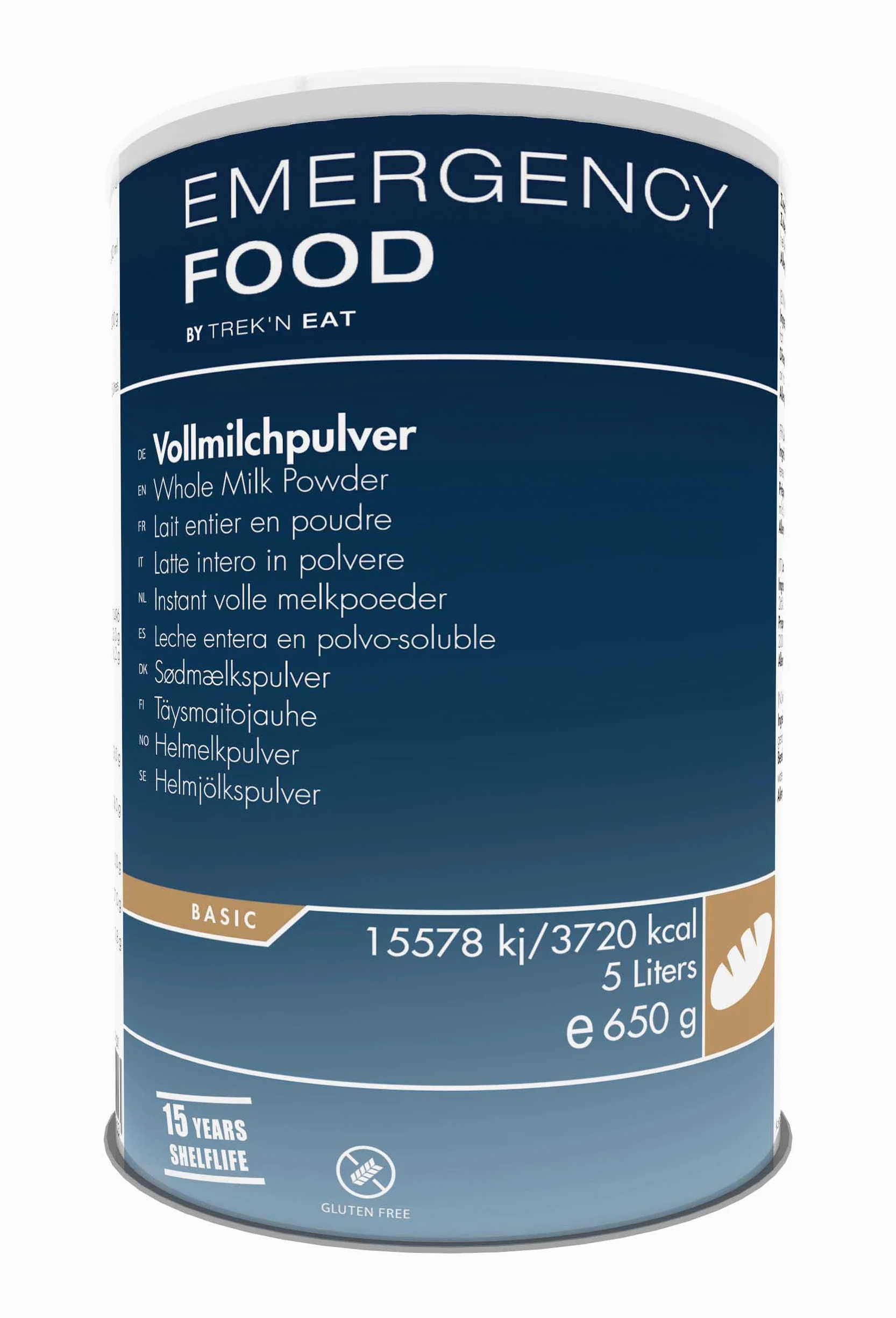 Trek’n Eat Vollmilchpulver-EL – Instant Milchpulver mit 15 Jahren Haltbarkeit | Ergibt bis zu 5 L Milch | Outdoor, Notvorrat & Krisenvorsorge | Ohne Zusatzstoffe