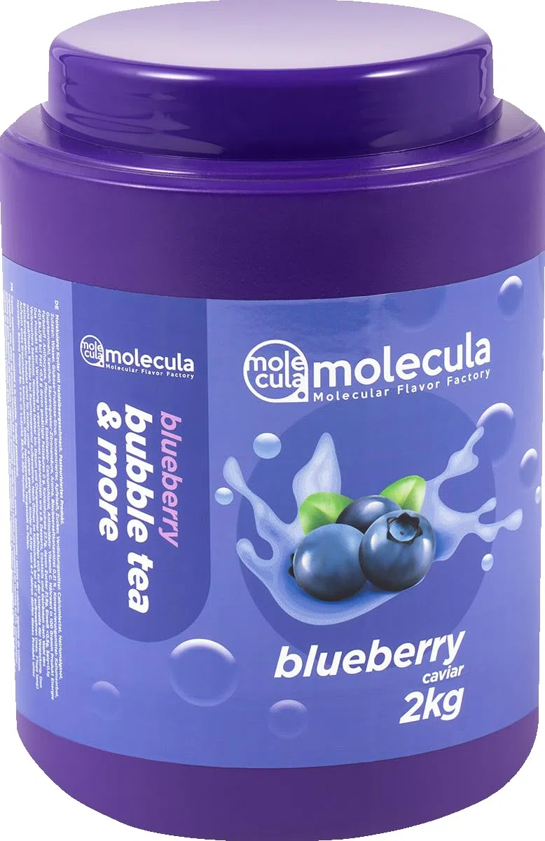 Bubble Tea Perlen Popping Boba Blaubeere | mit Strohhalme | Nahrungsergänzungsmittel Weniger Zucker Kaviar 2000g Fruchtperlen ohne künstliche Farbstoffe Bubbles | Blueberry Fruit | Tapioka