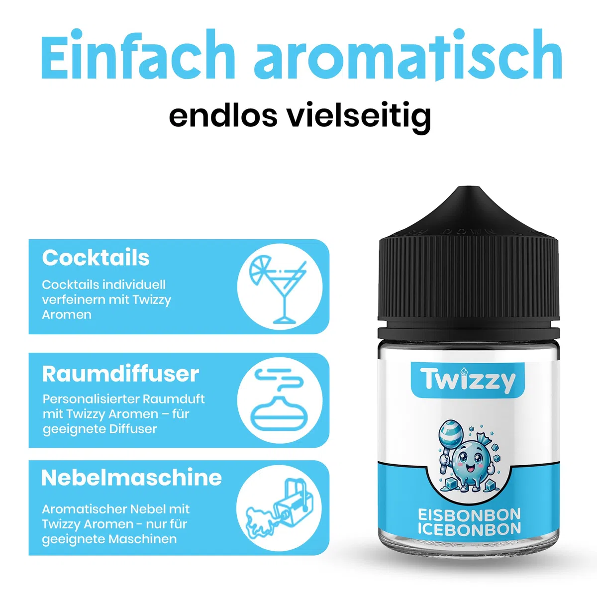Twizzy Eisbonbon Lebensmittelaroma 60ml - Konzentrat für Backen, Desserts & Getränke