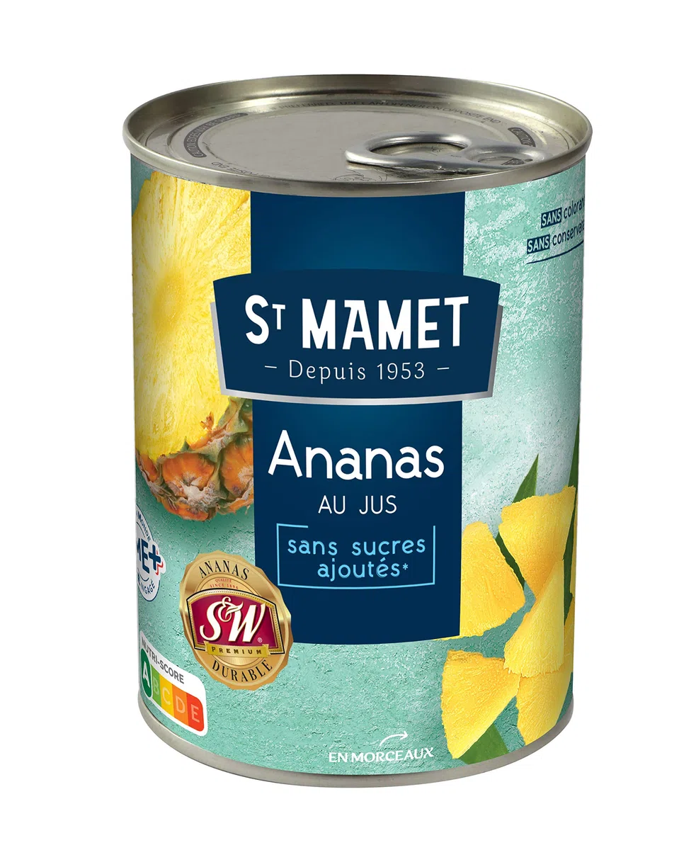 ST MAMET Ananasstücke ohne Zuckerzusatz 570 g