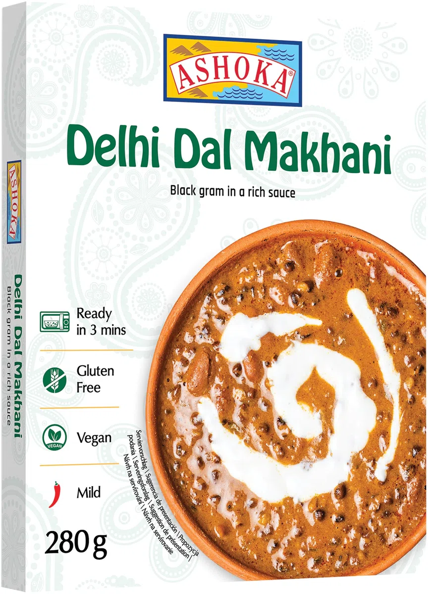 ASHOKA Delhi Dal Makhani Fertiggericht, Schwarze Linsen, 6er Pack (6 x 280 g)