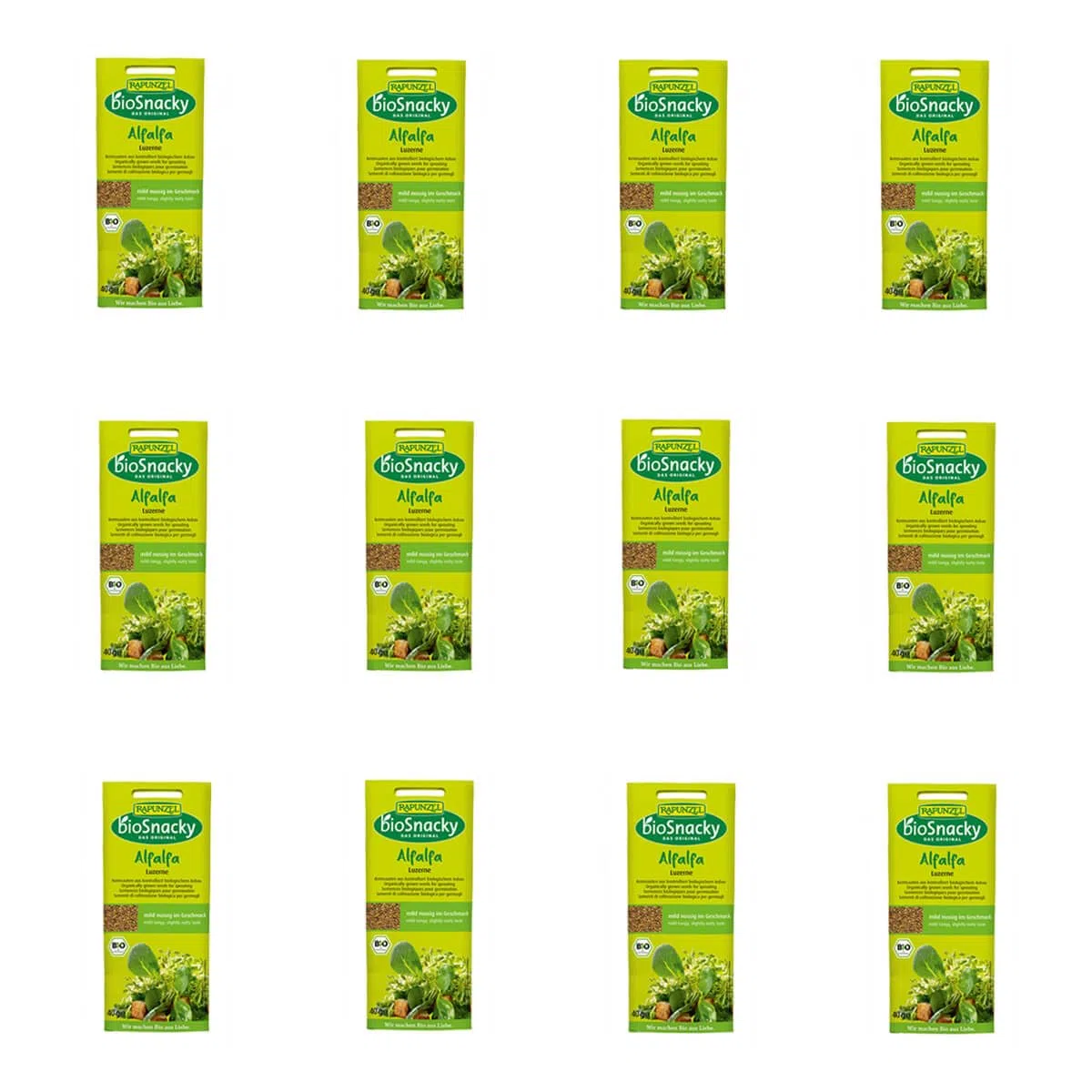 Rapunzel - Alfalfa Luzerne bioSnacky - 40 g - 12er Pack