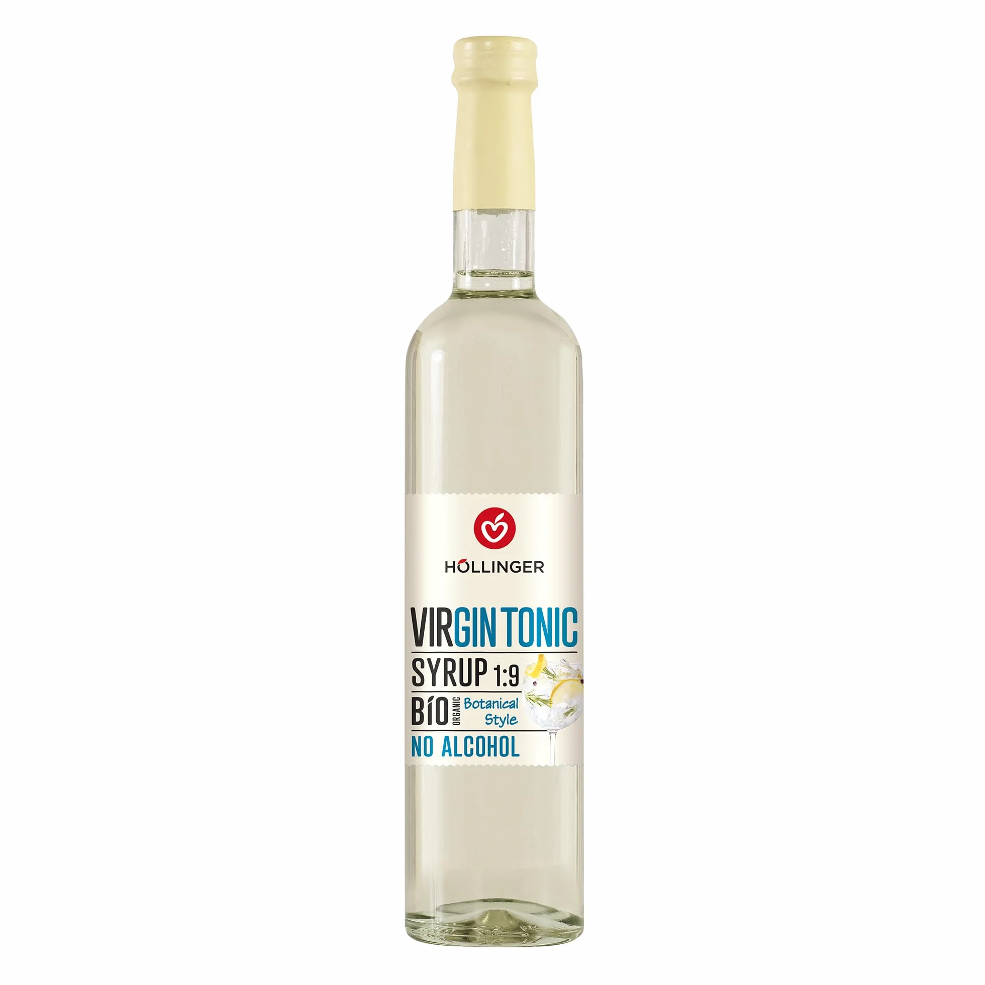Höllinger Bio Cocktailsirup Virgin Tonic - Vegan, 3x500ml Glas Flasche - alkoholfreier Cocktail