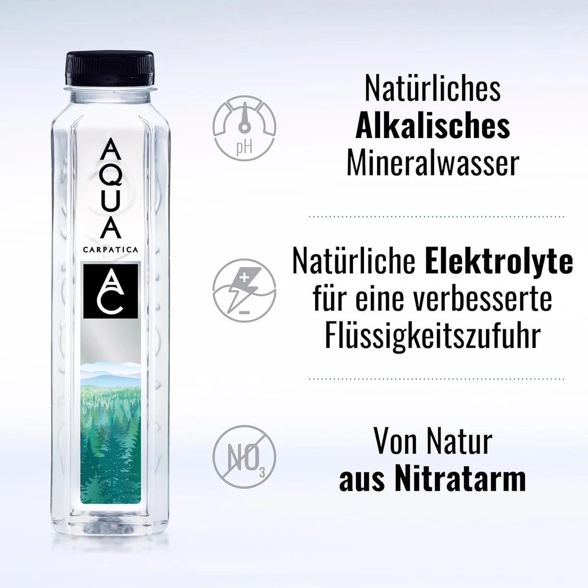 AQUA CARPATICA 1 L x 12 Still Water Premium Natürliches Mineralwasser, Mit Natürlichen Elektrolyten, 100% Recycelbar, BPA Frei, Perfekt für die Zubereitung von Babynahrung
