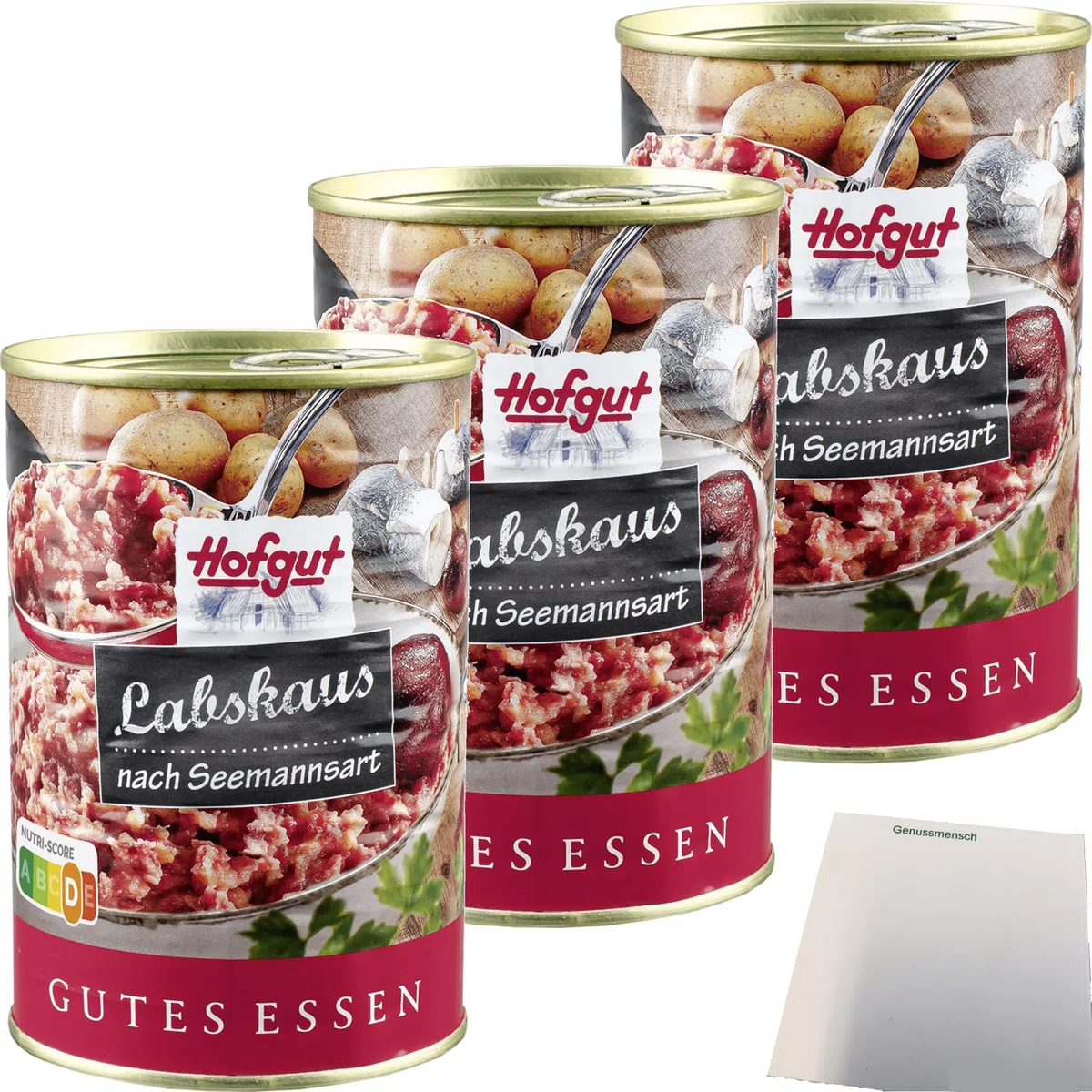 usy Bundle für Hofgut Labskaus 35% Rindfleisch 3er Pack (3x400g Dose) + usy Block