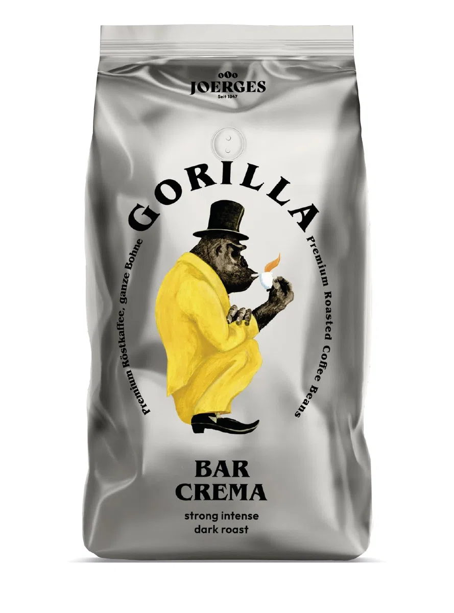 Joerges Kaffee ganze Bohnen Espresso Gorilla Bar Crema, 1 kg