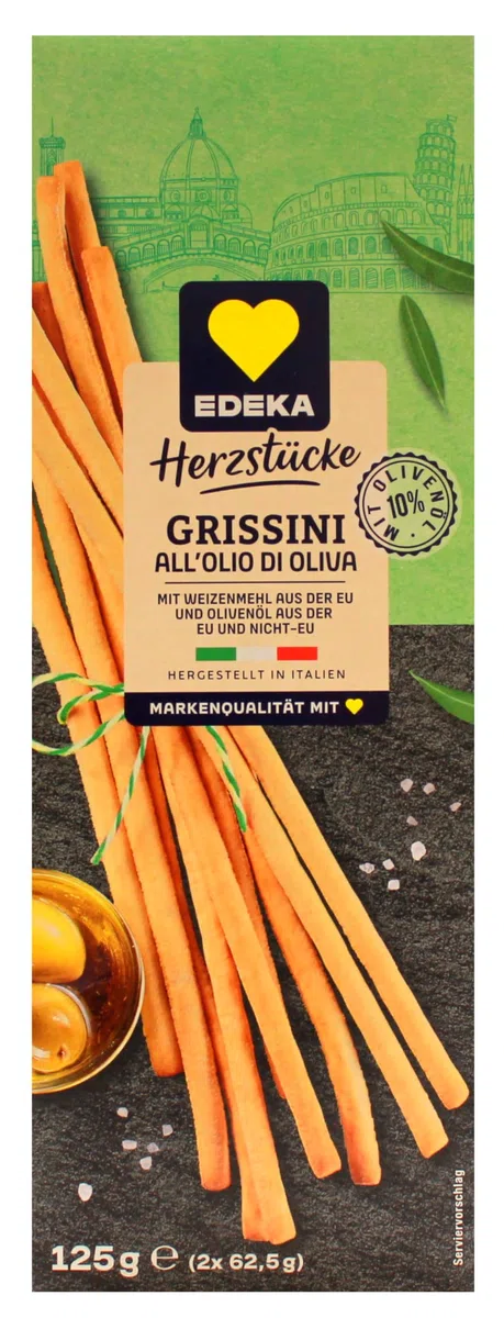 Herzstücke Grissini all'olio di Oliva mit 10% Olivenöl, 16er Pack (16 x 125g)