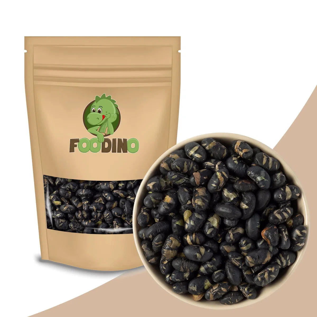 Sojabohnen 1kg-schwarze Sojabohnen geröstet & gesalzen vegan glutenfrei ohne Zusätze knuspriger Snack ohne Fett geröstet und leicht gesalzen wiederverschließbar Premium Qualität FOODINO 1kg-5kg (1 kg)