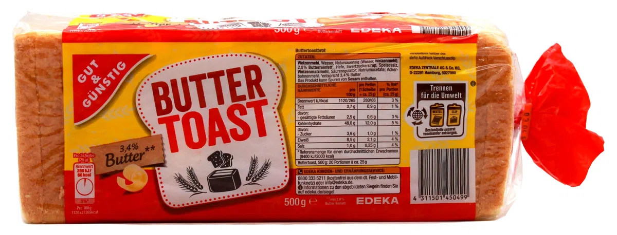 Gut & Günstig Butter Toast, 5er Pack (5 x 500g)