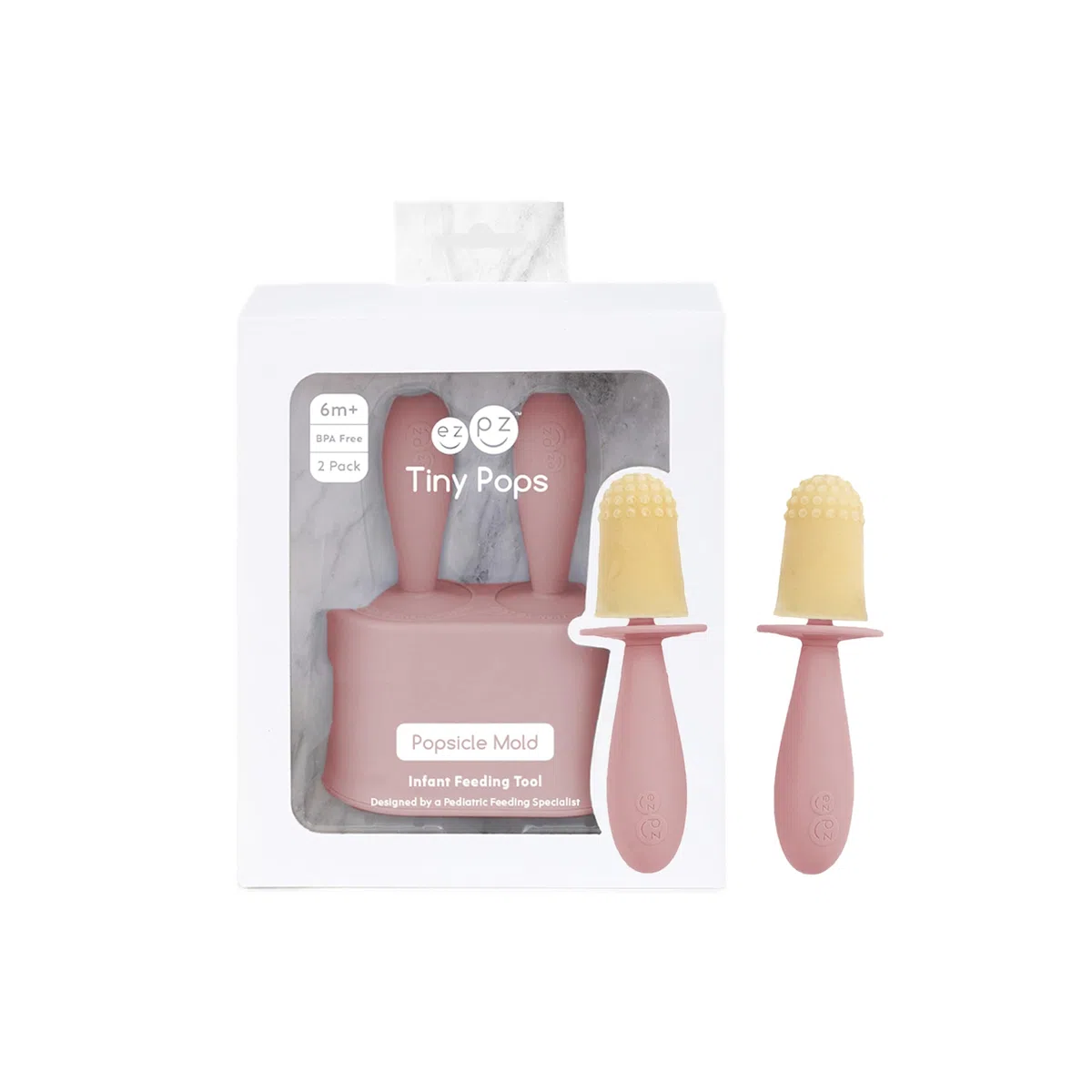 Tiny Pops für Babies Rouge – BPA-freie Silikon-Eisform mit Stiel, ideal für Beikost, gefrorene Muttermilch & Brei – Spülmaschinenfest, ab 4 Monaten
