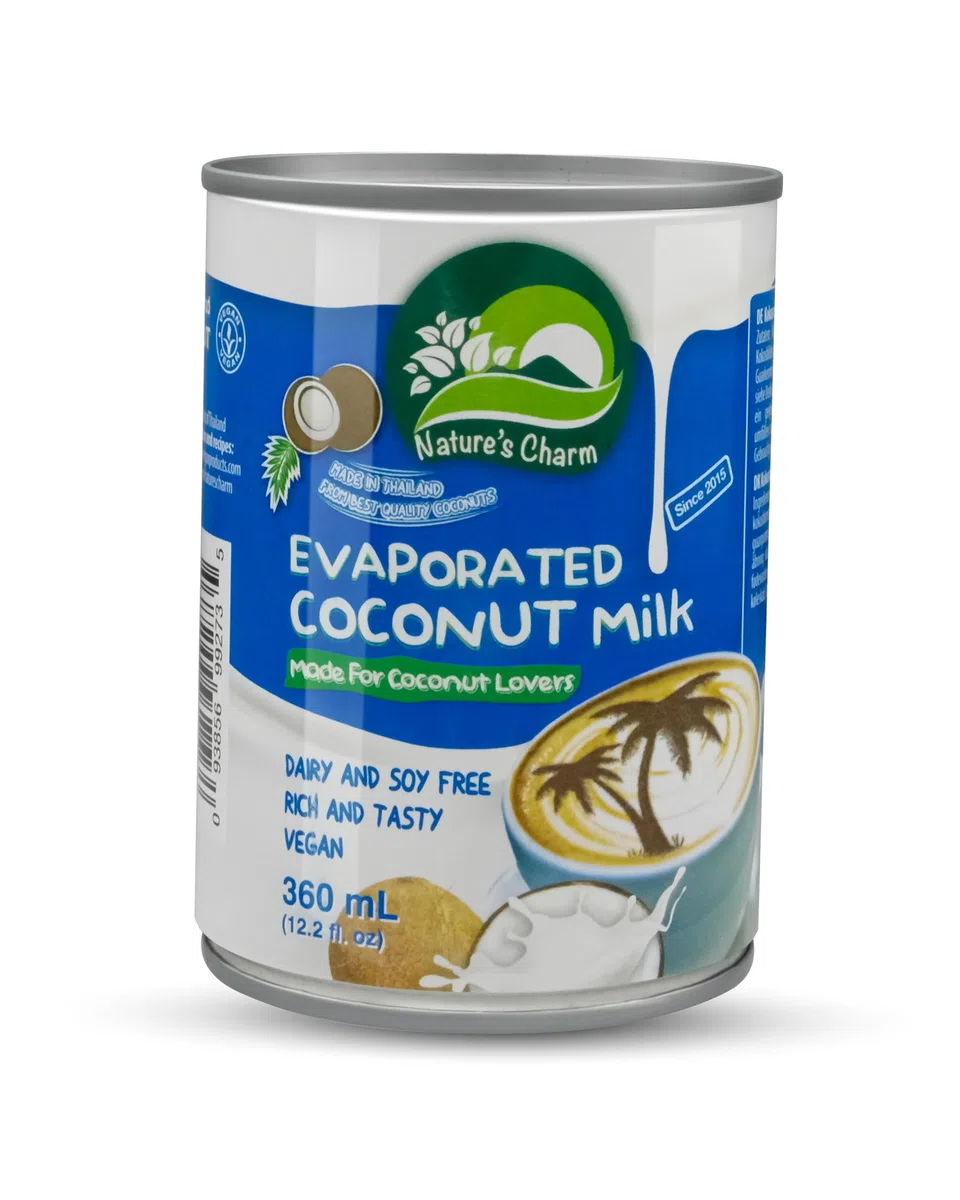 Nature’s Charm eingedickte Kokosnussmilch mit Kokosblütenzucker I Vegane Kokosmilch I Ideal zum Backen, für Desserts, Kaffee und Tee I 6 x 360 ml