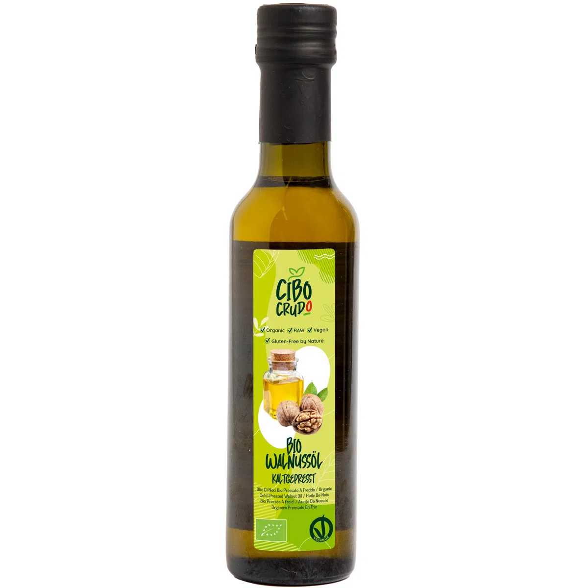 Walnussöl Bio Kaltgepresst Nativ - 250 ml | Unraffiniertes Walnussöl in Lebensmittelqualität | Reich an Omega-3 & Antioxidantien | Ideal für Küche, Kosmetik & Gesichtspflege