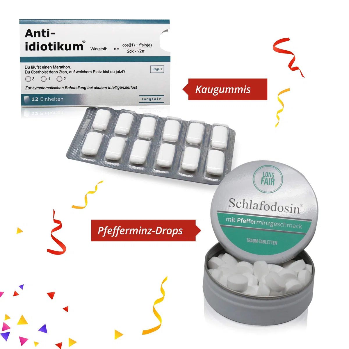 Longfair Geburtstagsgeschenk | Erste Hilfe Set Geschenk-Box, witziger Sanikasten | 9-teilig | Scherzartikel zum Geburtstag (DE)