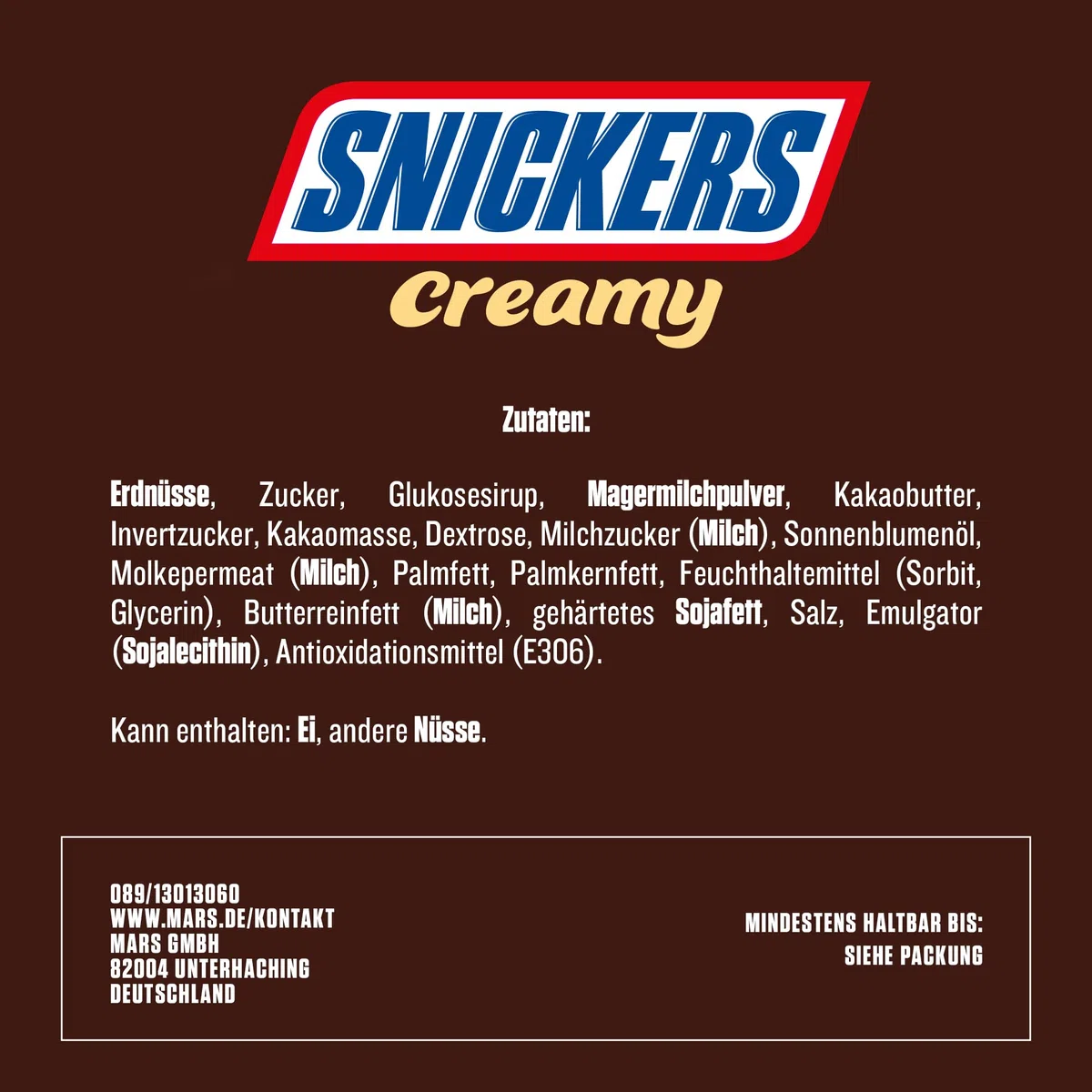 Snickers Creamy Peanut Butter, Schokolade Großpackung, Milchschokolade, Doppelriegel, 24 x 36,5g