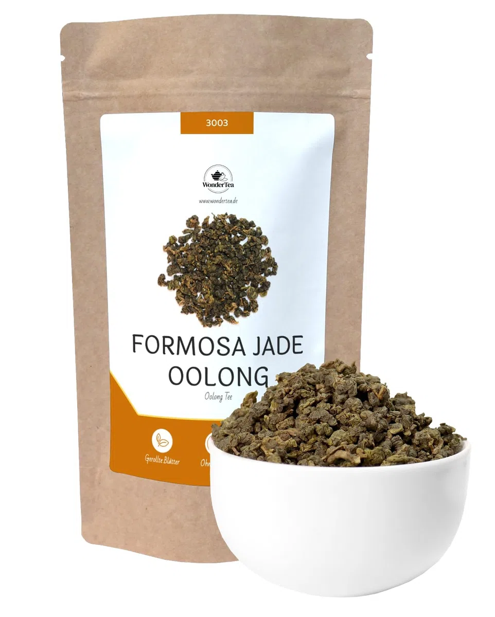 Formosa Jade Oolong, Tung Ting Jade Oolong, Premium Halbfermentierter Tee mit Grüntee Charakter Lose, Taiwanesischer Tee aus Nantou | WonderTea Formosa Jade Oolong Tea (100g)