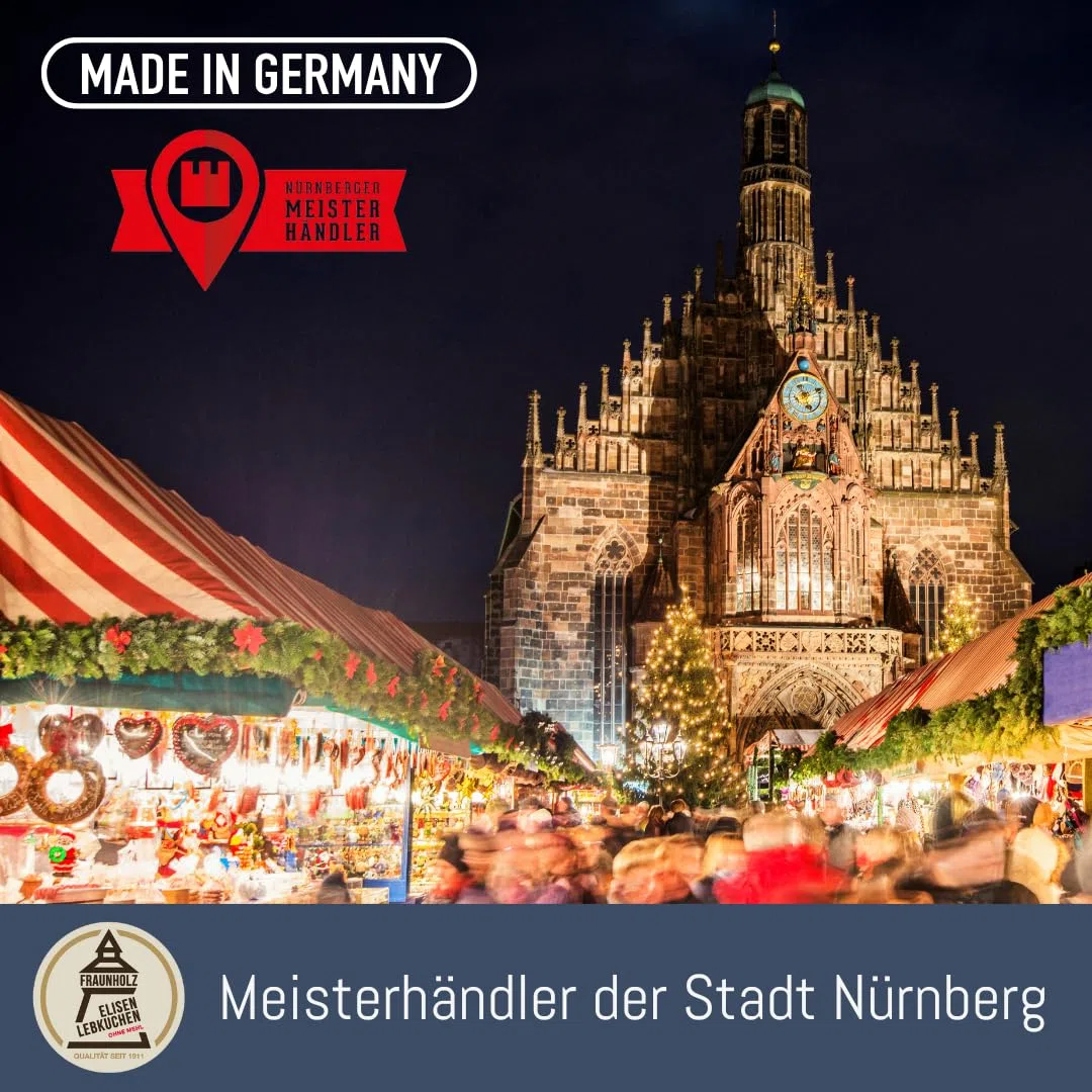 Lebkuchen - original Nürnberger Mandel Elisen-Lebkuchen - 45% Nussanteil - handgefertigte Qualität - prämierte Meisterhändler-Manufaktur (Lebkuchen Schokolade 380 Gramm)
