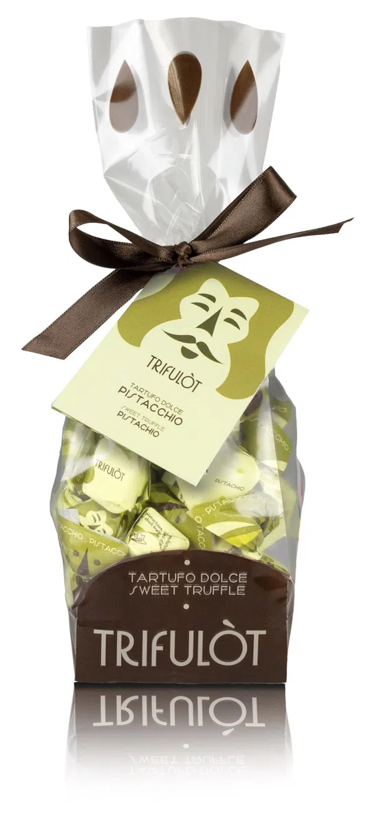 Tartuflanghe - Tartufi Dolci d'Alba - TRIFULÒT MINI SWEET TRÜFFELN D'ALBA - 180g PISTAZIE neues Design 2024