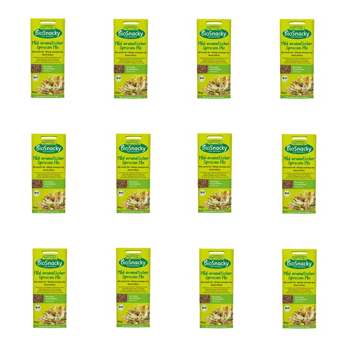Rapunzel - Mild-aromatische Mischung bioSnacky - 40 g - 12er Pack