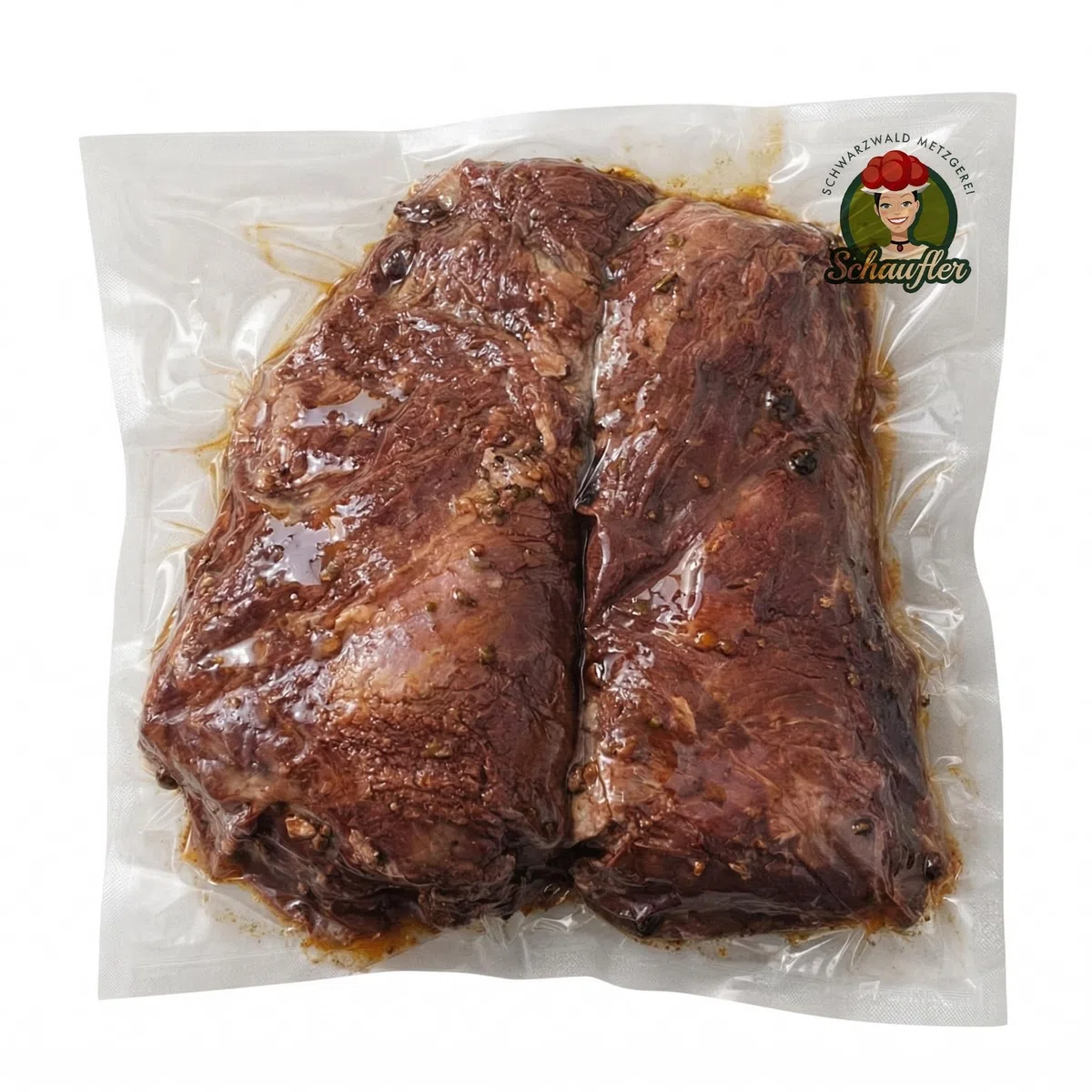 Schwarzwald Metzgerei - Badischer Sauerbraten, saftiges und mageres Stück vom Rinderbullen, ohne Knochen, küchenfertig eingelegt - 1200g