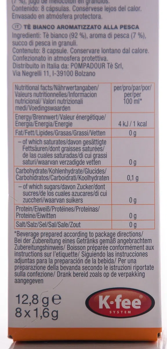 Teekanne Tealounge Kapseln - Pai Mu Tan Peach No. 501 Weißer Tee (3x8 Kapseln)