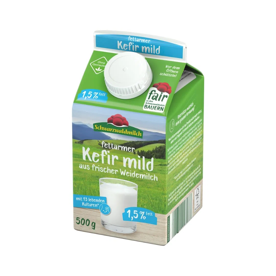 Schwarzwaldmilch - Weide fettarmer Kefir mild, 1,5%, 10 x 0,5L, natürliche Fermentation | powered by Fuduu.de