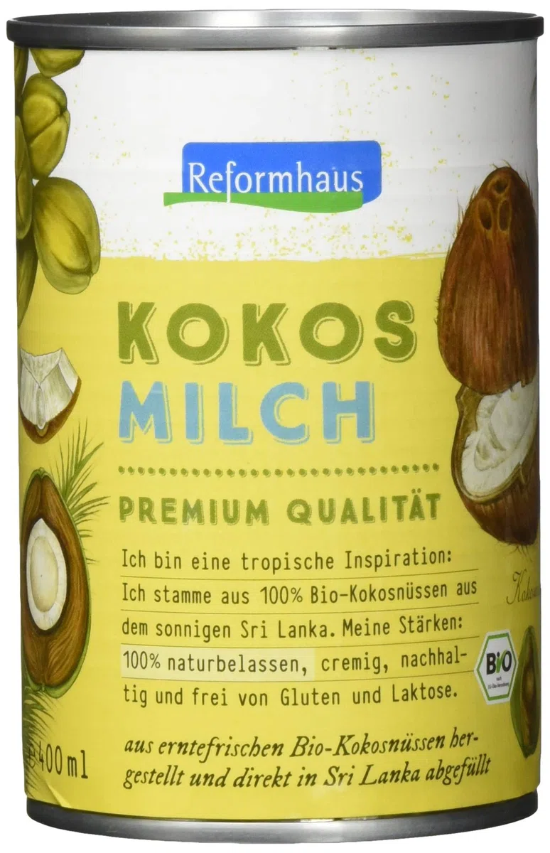 Reformhaus Kokosmilch, Bio, 6er Pack (6 x 400 g)
