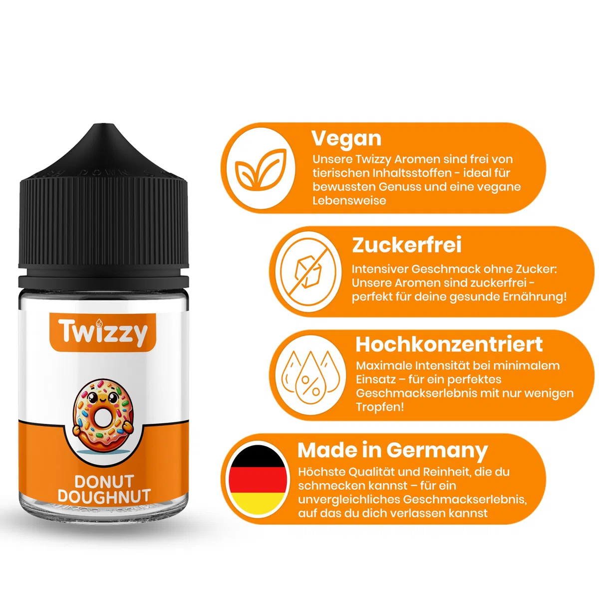 Twizzy Donut Lebensmittelaroma 60ml - Konzentrat für Backen, Desserts & Getränke