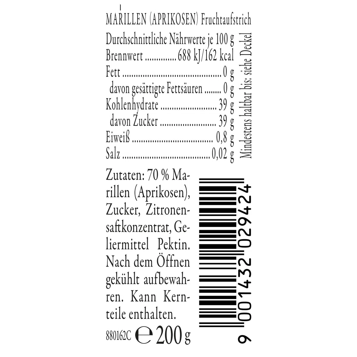 Darbo Fruchtreich Marille Aprikose Fruchtaufstrich 6x200g – 70% Fruchtanteil, Naturrein Aprikosen Marmelade ohne Konservierungsstoffe, ideal für Frühstück, Desserts, Joghurt & Backen