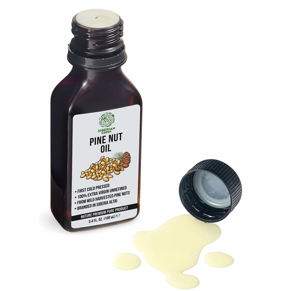 Sibirisches Pinienkernenöl 100 ml rohe unraffinierte aus wild geernteten Pinienkernen