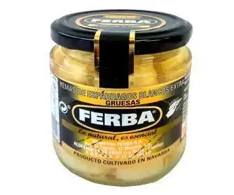 Ferba - Extra weißer Spargel Yerma - Dickes Kaliber - Natürlich ist es wichtig - Ideal für alle Arten von Mahlzeiten - 230 Gramm