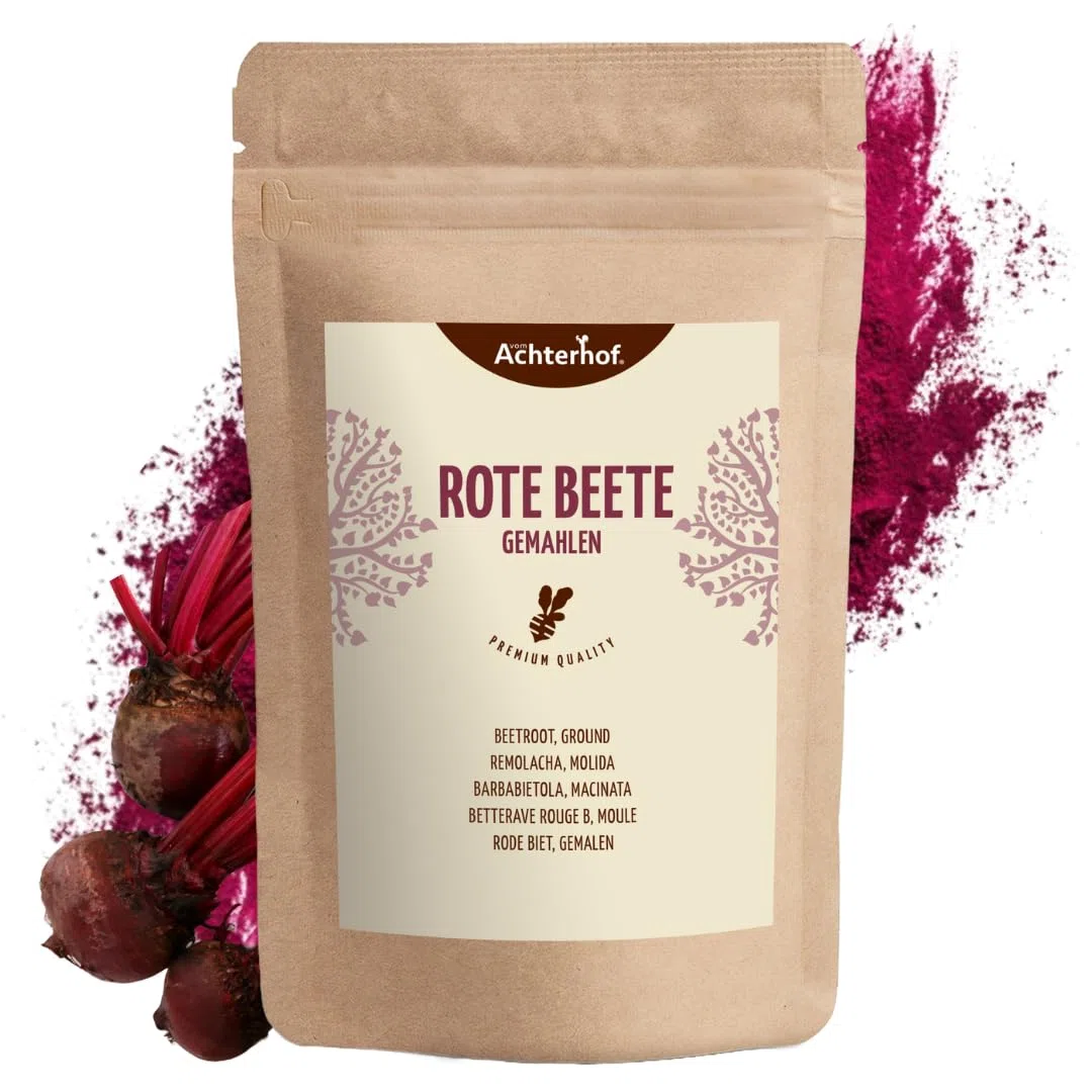 Rote Beete Pulver 1000g | erdig, herzhaft und süß | roh und gekocht verwendbar | ideal zum Färben von Lebensmitteln | vom Achterhof