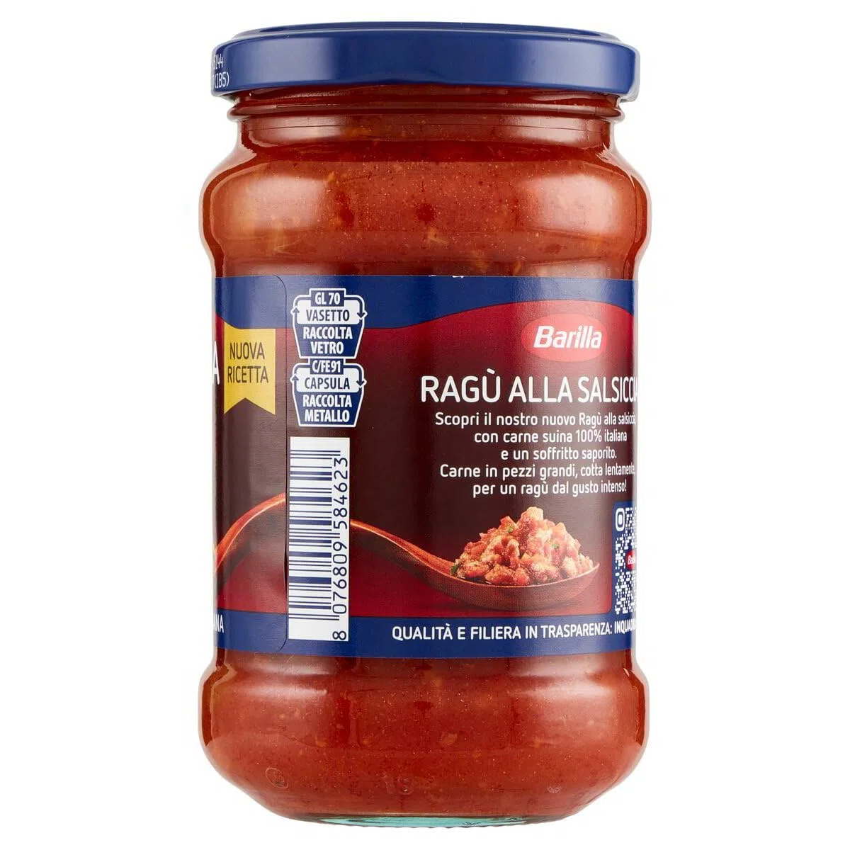 Sugo Ragù Salsiccia Condimento per Pasta, Fertig Soße mit 100% italienischer Wurst, 3x 300g + Italian Gourmet polpa 400g