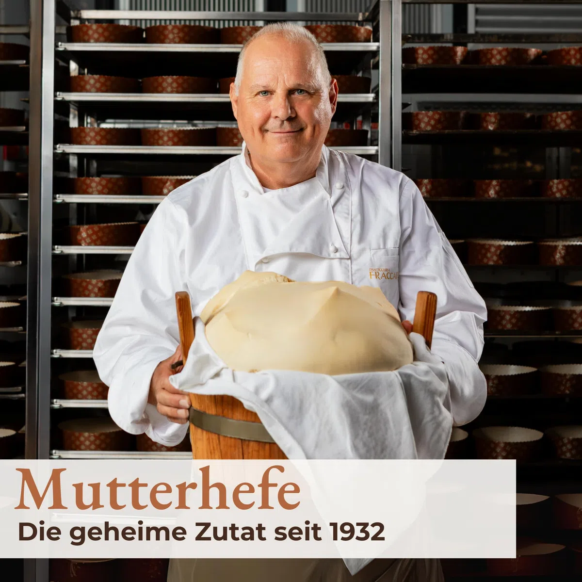 Handgemachte klassische Oster-Taube 750gr - Pasticceria Fraccaro 1932, Osterkuchen mit weichem und duftendem Teig, kandierten Orangenschalen, Mandelglasur und Kristallzucker, Bauletto-Linie