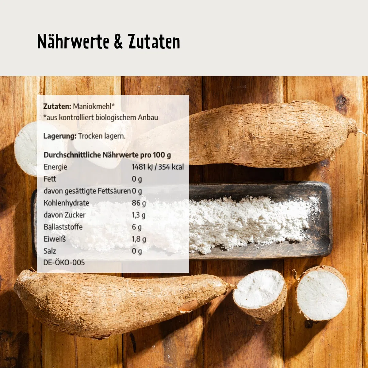 Govinda Bio Maniokmehl (2x450g) | Gluten- & Getreidefrei | 1:1 Weizenmehl-Ersatz | Fein Gemahlen | Ballaststoffreich | Ideal zum Backen & Kochen | DE-ÖKO-005
