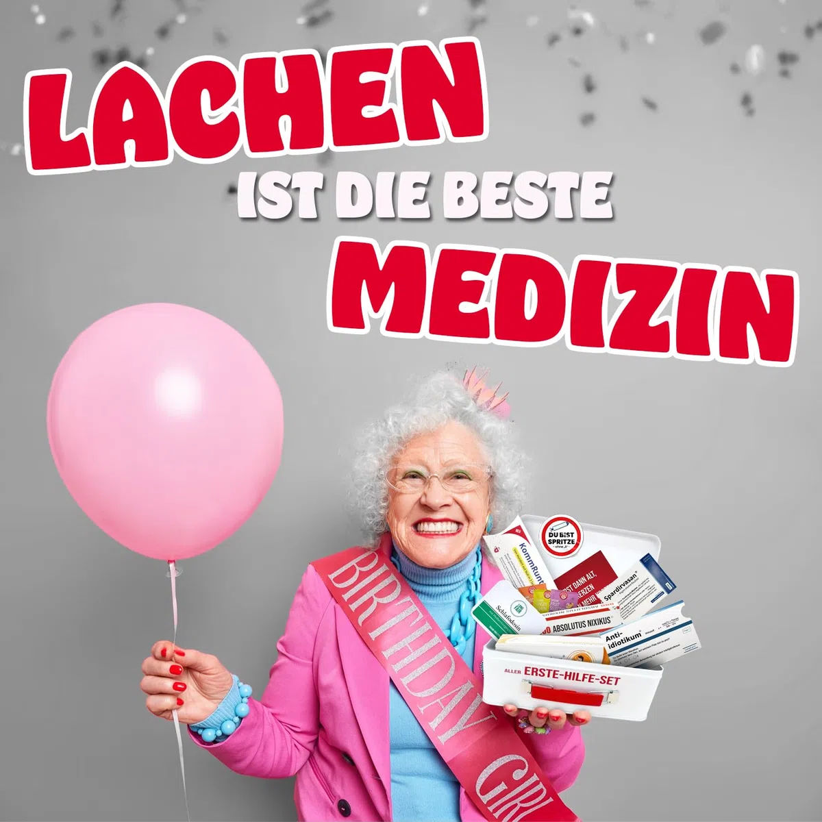 Lustiges Aller-Erste-Hilfe Geschenkset – Humorvolle Geschenkbox zum Geburtstag mit leckerem Gute-Laune Inhalt – Geschenkidee für Freunde & Familie (40. Geburtstag)