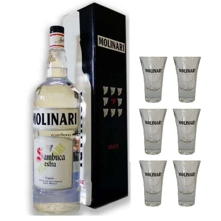 SAMBUCA MAGNUM 3 LITER LIMITED EDITIONCON 6 Glser