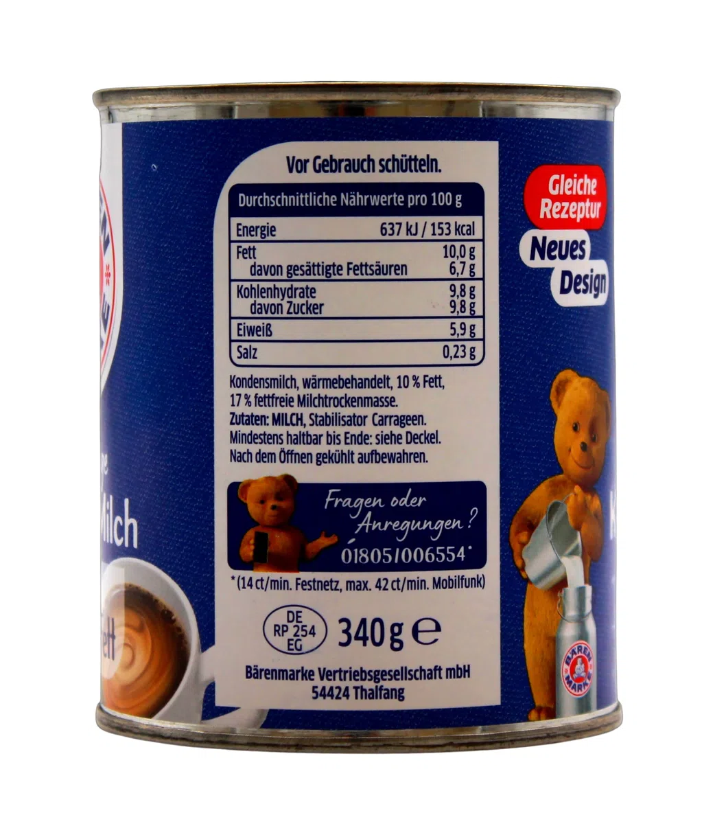Bärenmarke Kondensmilch 10% 10er Pack 10 x 340g