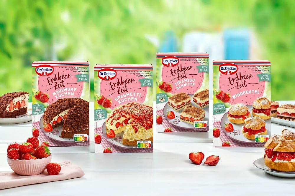 Dr. Oetker Erdbeer-Zeit Spaghetti-Kuchen Backmischung, 5er Pack (5 x 335g)