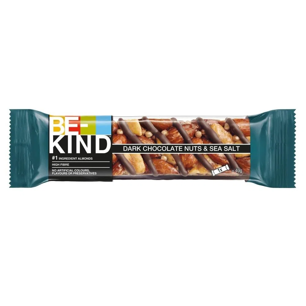 BE KIND Dark Chocolate Nuts & Sea Salt, 12er Pack (12 Riegel à 40 g)