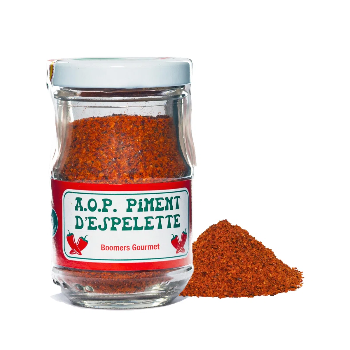 Boomers Gourmet - Piment d'Espelette AOP 50g | Original Darguy Chili aus dem Baskenland, baskisches Chilipulver mild-rauchig gemahlen, Espelette Gewürz für Fisch, Lamm, Pasta & Grill, seit 1981