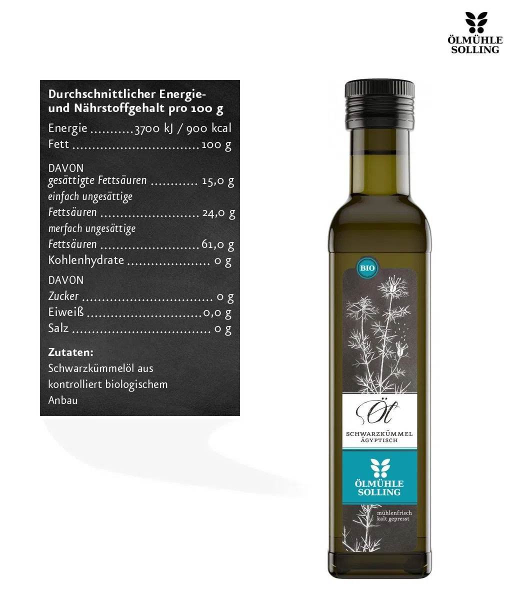 Ölmühle Solling Schwarzkümmelöl kaltgepresst EG-Bio 250ml