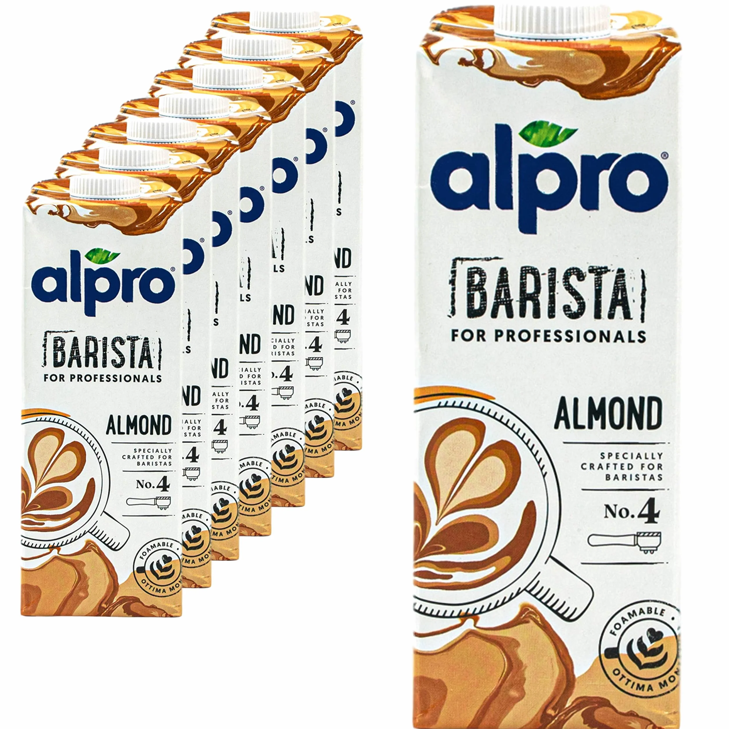 Alpro - 8er Pack Mandel Drink "Almond for Professionals" Barista 1 Liter - Mandeldrink zum Aufschäumen für Kaffee, Shakes und Smoothies