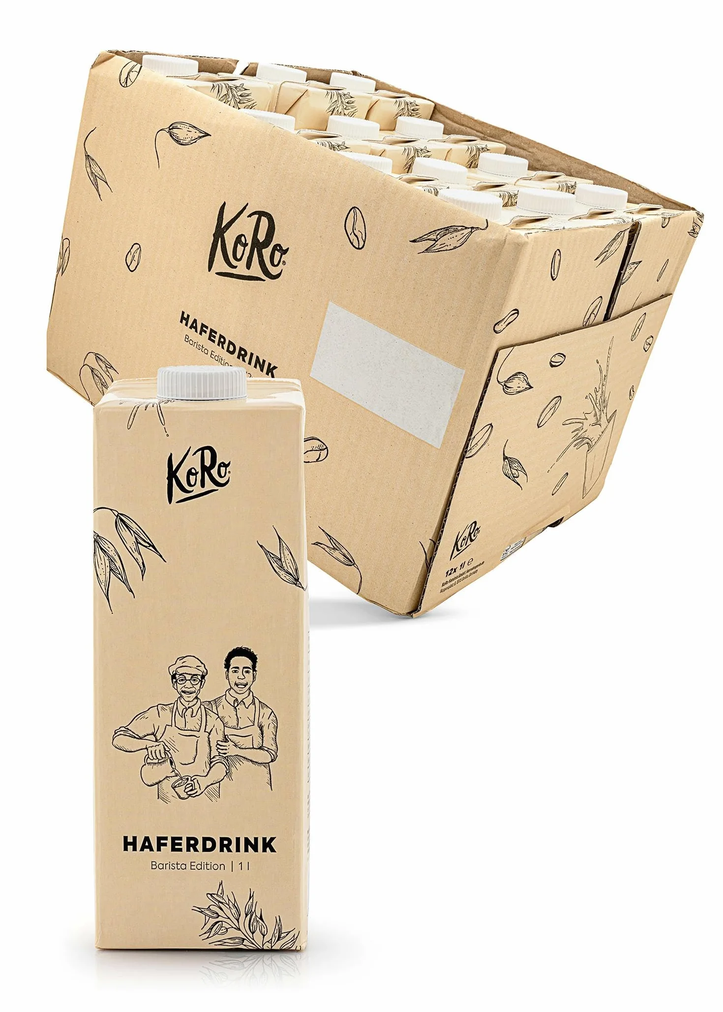 KoRo - Haferdrink Barista 12 x 1 L - Vegan - Glutenfrei - Ohne raffinierten Zucker